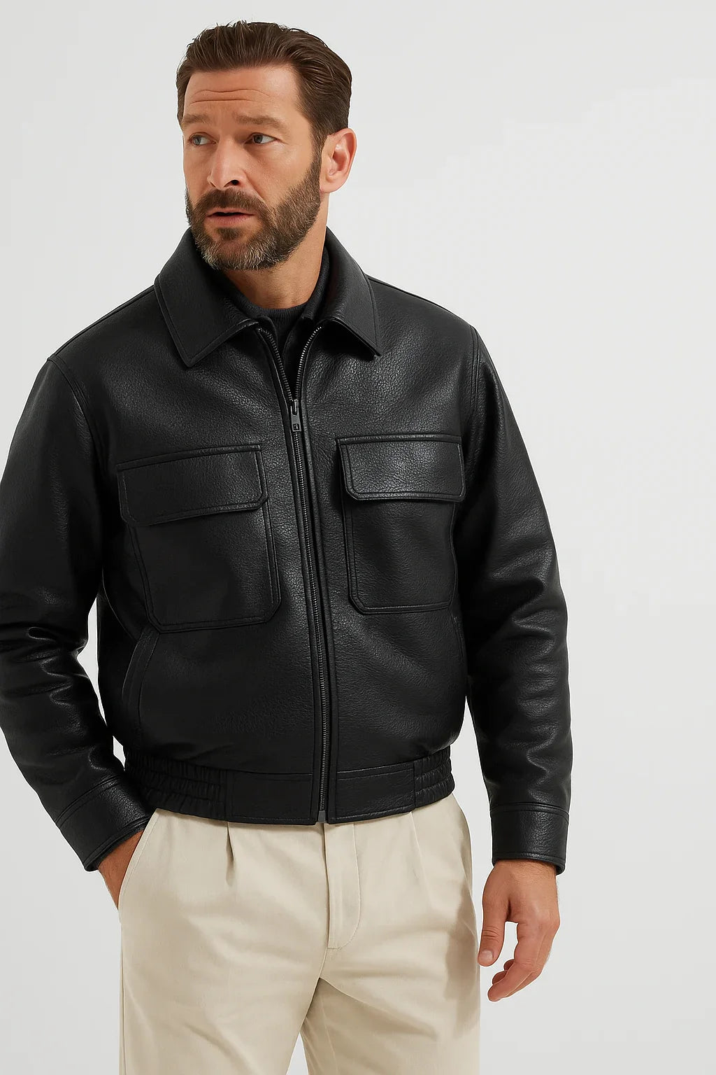 RASS BLACK LEATHER JACKET