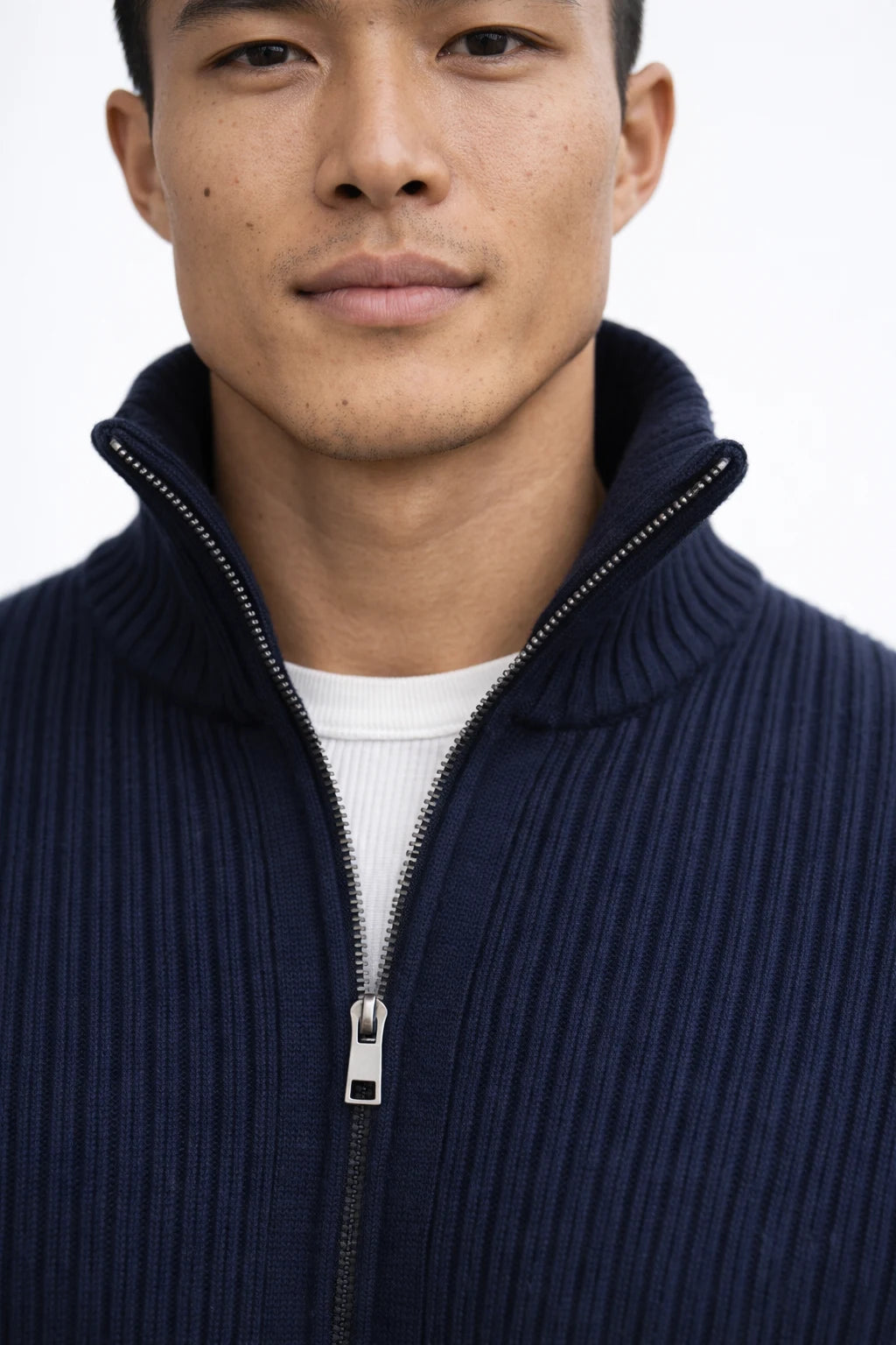 Zip-front cardigan