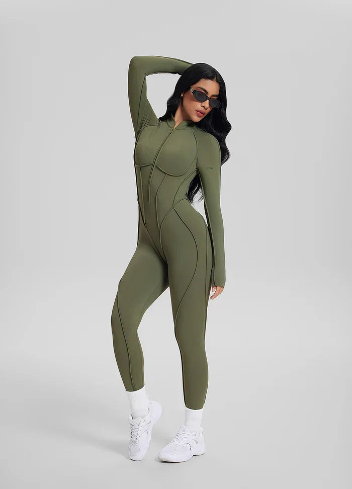 Closed-Back Catsuit Green